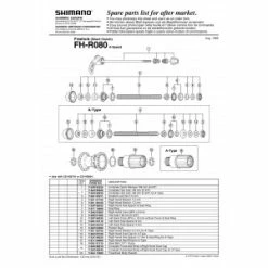 Pièces Boutique -Pièces Boutique 1 corps de roue libre shimano y3ax98010 fh r080 silent clutch complete freewheel body 1