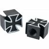 2 Bouchons De Valve TRIK TOPZ Croix De Fer Caps Shrader Noir