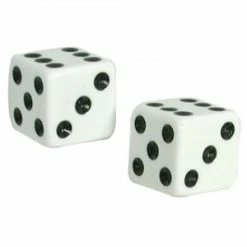 2 Bouchons De Valve TRIK TOPZ Dé Caps Shrader Blanc