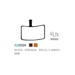 Plaquettes ASHIMA AD0504-SM Semi Metal HAYES Stroker Trail / Carbon / Gram -Pièces Boutique plaquettes ashima ad0504 sm semi metal hayes strocker trail carbon 1